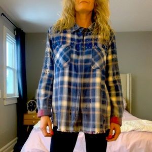 Free People plaid zipper jacket